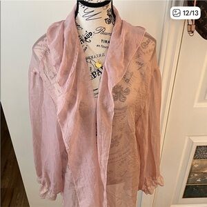 Source Unknown Light Shimmering Dusky Pink Sheer Women's Jacket